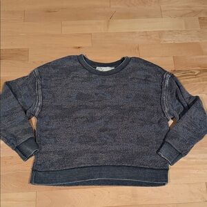 Vintage Havana Fleece Camouflage Longsleeve Top Grey & Blue Size Small